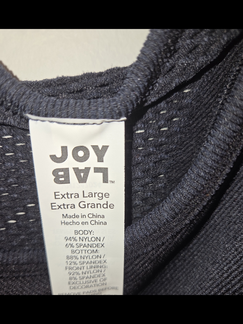 JoyLab Black Racerback Mesh-Panel Sports Bra - Picture 3 of 5